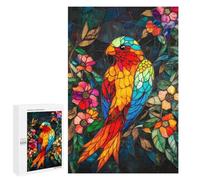 Rainbow Parrot Stained Glass Panel Puzzle 1000 Pièces Educa Jouet en Bois Cadeau Unique Décoration Intérieure Jeu Éducatif Challenge Toy Adultes Et Enfants À Partir De 14 Ans 1000 PCS
