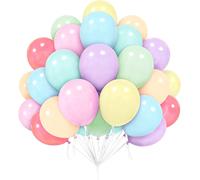 Rainbow Pastel Macaron Balloons - 50 Pieces 12 Inch Latex Assorted Colors For Children'S Party, Prenatal, Wedding, Valentine'S Day, Birthday