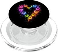 Rainbow Paw Heart Colorful Dog & Cat Lover Pet Art PopSockets PopGrip pour MagSafe