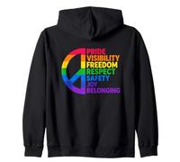 Rainbow Peace Pride Visibilité Liberté Respect Sweat à Capuche