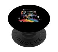Rainbow Peinture Goutte à Goutte Boombox Old School 80s Musique Hip Hop PopSockets PopGrip Adhésif