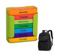 Rainbow Pill Box - 7 Days Extra Large Pill Organizer, Pills Case For Supplement | Portable Medicine Container 4 Times A Day For Kids Adults Seniors Home Office School Hospital Airplane Vacation Trave