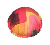 Rainbow Plaids Bonnet de douche imperméable double couche pour homme et femme - Protection des cheveux pour le bain, masques faciaux, spa