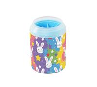 Rainbow Playful Bunny Nettoyeur de pieds portable pour chien avec brosse de massage douce Brosse de bain pour chiens et chats de petite, moyenne et grande race