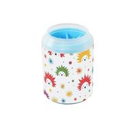 Rainbow Playful Porc-épic Gobelet de nettoyage portable pour pattes de chien avec brosse en silicone souple Fournitures de toilettage Convient pour les chiens de petite, moyenne et grande race