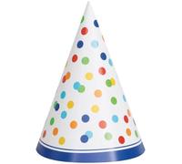 Rainbow Polka dot - Happy Birthday - Chapeaux de fête - One size - Lot de 8