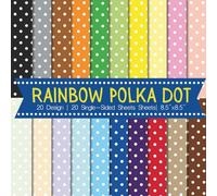 Rainbow Polka Dot Scrapbook Paper Craft Pad: 20 Vibrant Dotted Designs, 20 Single-Side Sheets Printed on 8.5"x8.5" Size Paper With Full Premium ... Gift Wrapping, Cardstock, DIY & More!