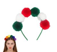 Rainbow Pompoms Headband, Colourful Hair Accessories, Carnival, Rainbow Pompom Tiara, Pom Pom Headband, Headpiece for Carnival, Fancy Dress and Party, Adjustable Fit, High-uality Materials (B)