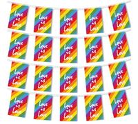 Rainbow Pride Banderole,L'amour Est L'amour Drapeau 26,3Pieds/8m,Arc En Ciel Guirlande Bandes Biseautées Colorées Bannière Pour LGBTQ Lesbienne Gay Bisexuelle Fierté Mois Jour Parade Party Decor