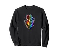 Rainbow Pride Cœur Anatomique Subtil LGBTQ Dark Art Sweatshirt