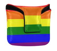 Rainbow Pride Drapeau Gay LGBT Pride Day Month Parade LGBTQ Community Golf Club Covers Magnetic Snap Putter Headcover for Men and Women PU Leather Waterproof