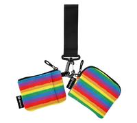 Rainbow Pride Flag LGBT Pride Day Month Parade Lgbtq Community Lot de 2 portefeuilles à double dragonne pour femme Organisateurs d'argent de grande capacité avec porte-clés pour femme, Drapeau Rainbow