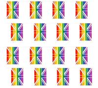 Rainbow Pride Guirlande de fanions Union Jack - Lot de 1 à 10 mètres avec 24 drapeaux du mois de la fierté en polyester