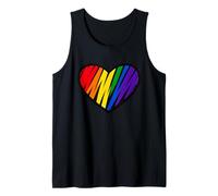 Rainbow Pride Heart Love is Love LGBTQ T-Shirt de Soutien Débardeur