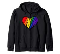 Rainbow Pride Heart Love is Love LGBTQ T-Shirt de Soutien Sweat à Capuche