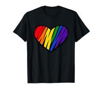 Rainbow Pride Heart Love is Love LGBTQ T-Shirt de Soutien T-Shirt