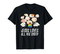 Rainbow Pride LGBTQ+ Jésus Loves All His Sheep T-Shirt