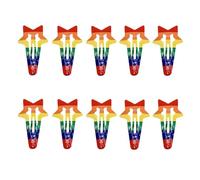 Rainbow Pride Lot de 10 barrettes à cheveux antidérapantes en métal avec motifs étoiles et cœurs pour célébrations LGBTQ+, défilés de fierté, fêtes costumées, carnavals, festivals