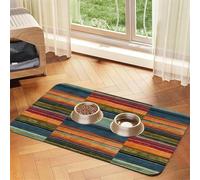 Rainbow Printing Nappe en cuir absorbant pour animaux de compagnie, tapis en cuir absorbant pour animaux de compagnie, zone d'alimentation bien rangée pour chiens, chats, animaux de compagnie