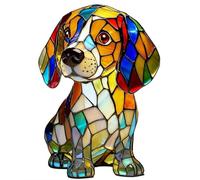 Rainbow Pup Lamp, 3d Retro Resin Rainbow Puppy Lamp, USB Powered & Soft Warm for Dog Lovers Bedroom Desk Decor (A#01)