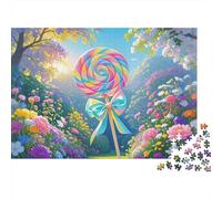 Rainbow Puzzle 1000 Piècess Matériau Papier Recyclable Lollipop Garden Adult Jigsaws Accessoires de Jeu de Fête Developing Garçons et Filles‘s Intelligence Éducatif 70x50cm/1000pcs