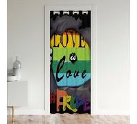Rainbow Rideaux Interieur Salon Chambre pour l'amour est Amour Rideau de Porte 86x203cm pour Chambre Salon Pride Love Rideau Occultant Rideaux Multicolore Journée spéciale Culture