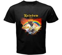 Rainbow Rising Blues Rock Band Legend Unisex 100% Cotton Short-Sleeve T-Shirts Black XXXL