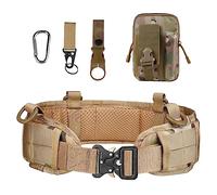 Rainbow_Road Ceinture tactique pour homme Ceinture militaire Ceinture ajustable en nylon avec boucle en métal et pochette tactique en molle pour homme et femme Sports de plein air Camping Chasse (CP)