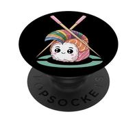 Rainbow Roll Rebel Sushi Kawaii Punk PopSockets PopGrip Adhésif