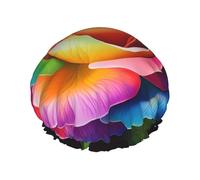 Rainbow Rose Flower Bonnet de douche imperméable double couche pour homme et femme - Protection des cheveux pour le bain, masques faciaux, spa
