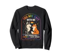 Rainbow Safe Space Wolf Fox, allié LGBTQ du Mois de la Fierté Sweatshirt