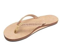 Rainbow Sandals Las Flores - Cuir de première qualité à une seule couche avec une sangle étroite florale de 1,27 cm, Sierra Brown, 5.5-6.5