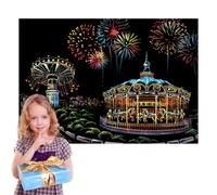 Rainbow scrtch - Scratchs Off City Landmark Paper, Doodle Arts Pads | Interactive Craft Set With Party Fun Scenario For Kids Teens Children Birthday Halloween Christmas Art Projects