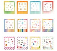 Rainbow Series Lot de 12 autocollants pour bordure photo compatibles avec Fujifilm Instax Square SQ1 SQ6 SQ10 SQ20 SQ40, autocollants décoratifs pour accessoires d'appareil photo, album photo à faire