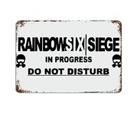 Rainbow Six Siege In Progress Do Not Disturb With Quotes Plaque en métal rétro vintage Affiche en métal Décoration murale 20,3 x 30,5 cm