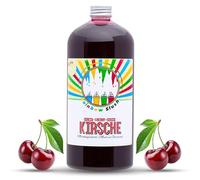 Rainbow Slush Sirop sans AZO | Bouteille de 1 l | Concentré pour machine à glace, machines à glace, machines à glace, boissons 1:5 à 1:20 (cerise)