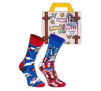 Rainbow Socks- Chaussettes Américaines Dans La Valise - Pour Le Voyageur, Touriste, Amoureux Des Etats-Unis - 1 Paire- Taile 36-40