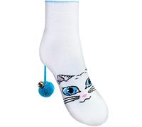 Rainbow Socks - Chaussettes Chats en Peluche - Cat Socks Box - 1 paire - Blanc - Taille 36-40