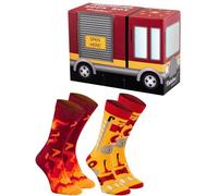 Rainbow Socks - Chaussettes de pompier dans le camion pour elle et pour lui - 2 paires