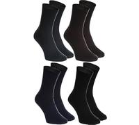 Rainbow Socks Chaussettes diabétiques en coton pour homme et femme, sans élastique, 4 noires, 42-43
