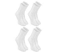 Rainbow Socks Chaussettes diabétiques en coton pour homme et femme, sans élastique, 4 x blanches, 39-41