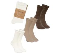 Rainbow Socks - Chaussettes En Coton - Chaussettes de Tous Les Jours Confortables et Douces Pour Hommes Femmes - 3 Paires - Ensemble de Chaussettes Marron Beige et Blanc - Taille 42-43