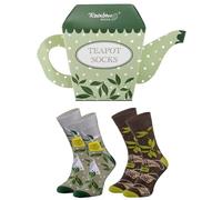 Rainbow Socks - Chaussettes Théière - Chaussettes Nouveauté Hommes Femmes - Chaussettes Cadeau - Teapot Box Socks - 2 paires - Taille 41-46