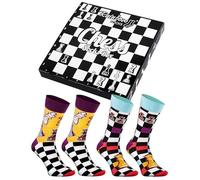 Rainbow Socks - Chess Socks Box - Pour Un Cadeau Pour Un Fan D'échecs, Joueur D'échecs, Amateur De Jeux De Stratégie- 2 Paires De Chaussettes D'échecs - Taille 41-46