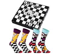 Rainbow Socks - Chess Socks Box - Pour Un Cadeau Pour Un Fan D'échecs, Joueur D'échecs, Amateur De Jeux De Stratégie- 2 Paires De Chaussettes D'échecs - Taille 36-40
