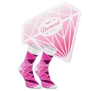 Rainbow Socks - Diamond Socks Box - 1 Paire De Chaussettes Diamant Rose - Cadeau Original Pour Femme - Taille 41-46