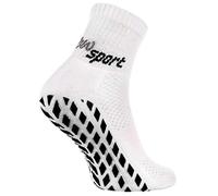 Rainbow Socks - Femme Homme Chaussettes Antidérapantes de Sport - 1 paire - Blanc +Noir ABS - Taille 42-43