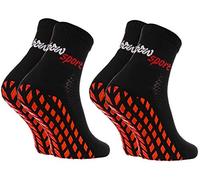 Rainbow Socks - Femme Homme Chaussettes Antidérapantes de Sport - 2 paires - Noir - Taille 36-38