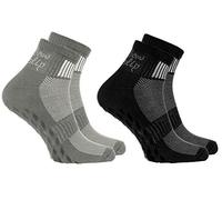 Rainbow Socks - Femme Homme Chaussettes Antidérapantes de Sport en Coton - 4 Paire - Negro Gris Rojo Violeta - Taille 36-38