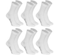 Rainbow Socks - Femme Homme Chaussettes Colorées en Coton - 6 Paire - Blanc - Taille 47-50